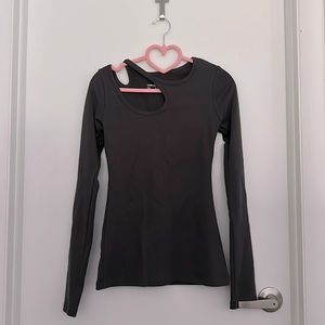 Low Classic Long Sleeve Cotton Top, Gray, XS/S